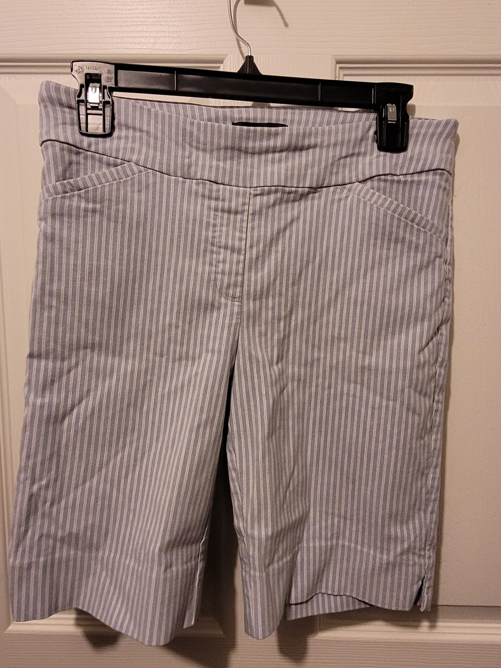 Hilary Radley Light Blue and White Striped Top
